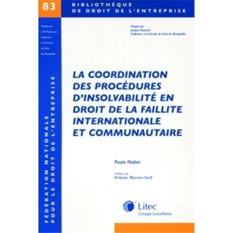 coordination procedures d insolvabilite en dt de la faillite interna. et communautaire - biblio n.83