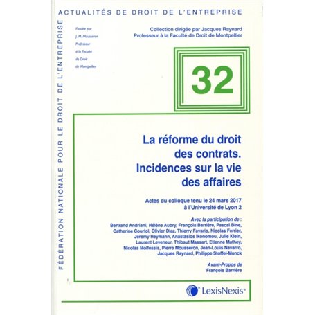 la reforme du droit des contrat. incidences sur la vie des affaires