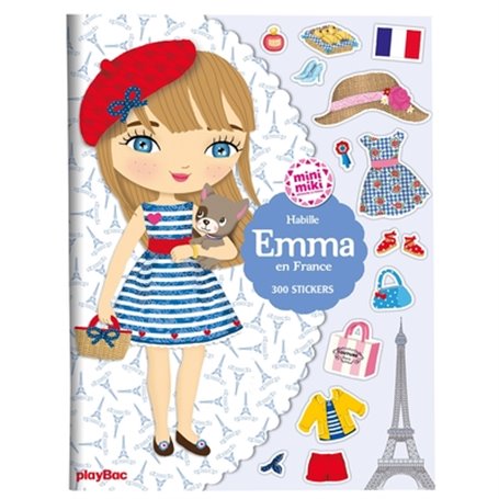 Minimiki - Cahier de stickers - Habille Emma en France - Nouvelle édition