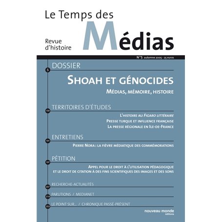 Le Temps des médias n° 5