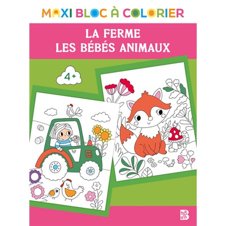 Maxi bloc à colorier - Ferme + bébés animaux