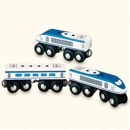 Lot de 3 trains Express en bois