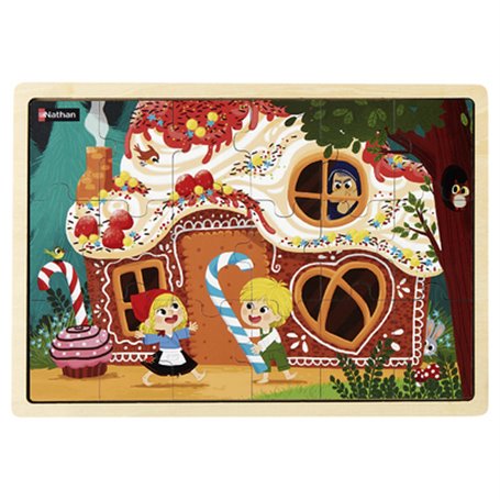 Puzzle bois Hansel & Gretel 18 pièces