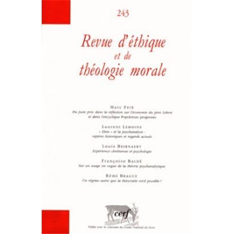 Revue d'éthique et de théologie morale numéro 243
