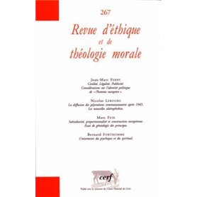 Revue d'éthique et de théologie morale 267