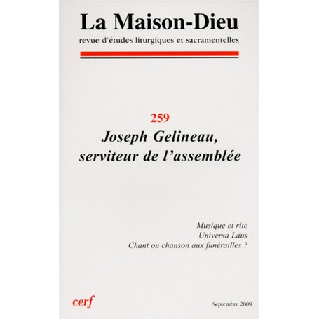 Maison-Dieu 259 - Joseph Gélineau, serviteur de l'assemblée