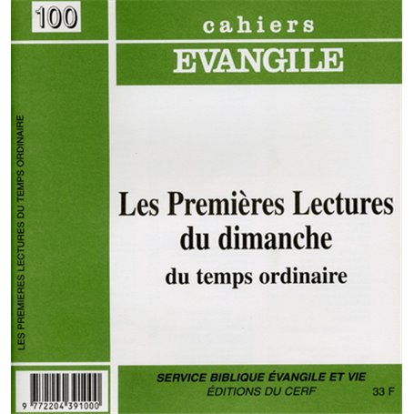 CE-100. Les premières lectures du dimanche du temps ordinaire