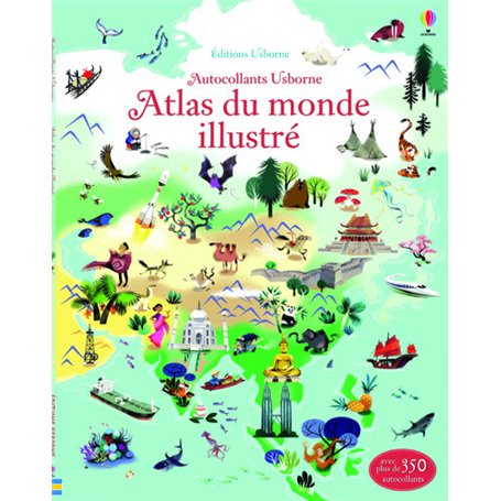 Atlas du monde illustré - Documentaires en autocollants