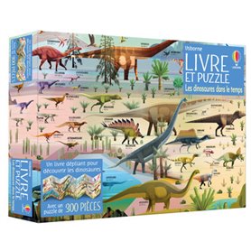 Les dinosaures dans le temps - Coffret Livre et puzzle