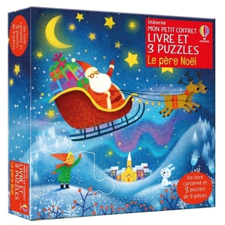 Le père Noël - Mon petit coffret Livre et 3 puzzles