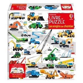 Les engins de chantier - Coffret livre et puzzle