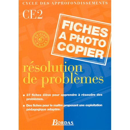 Résolutions de problèmes CE2 2001 Fiches à photocopier