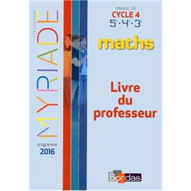 Myriade mathématiques cycle 4 2016 livre du professeur