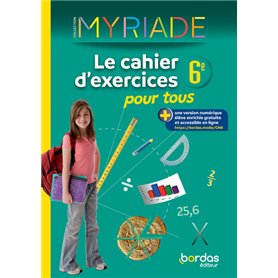 Myriade Maths 6e 2022 Cahier d'exercices pour tous