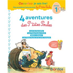 Cocorico Je sais lire! 1ères lectures avec les P'tites Poules-4 aventures des P'tites Poules Niv1 T1