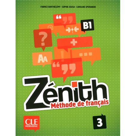 Zenith 3 b1 - de francais - eleve + dvd rom