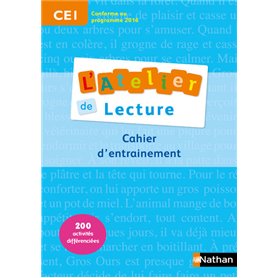 L'Atelier de lecture - Cahier d'entrainement - CE1