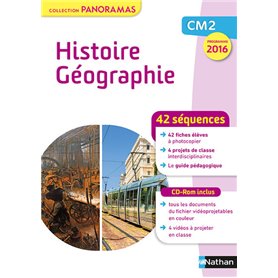 Histoire Géographie CM2 fichier + CD - Collection Panoramas 2017 - Programme 2016