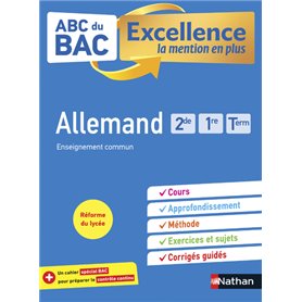 ABC BAC Excellence Allemand 2de , 1re, Term