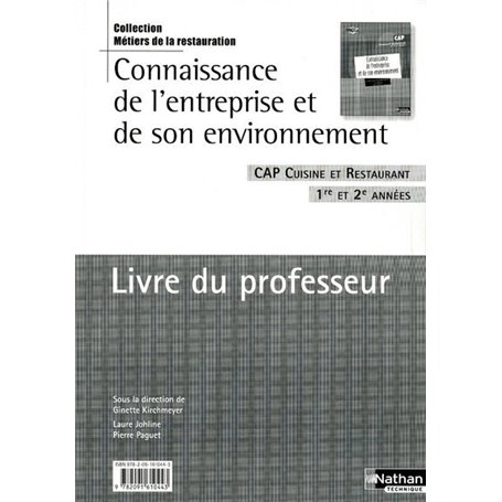 Connaissance de l'entreprise et de son environnement Livre du professeur Livre du professeur