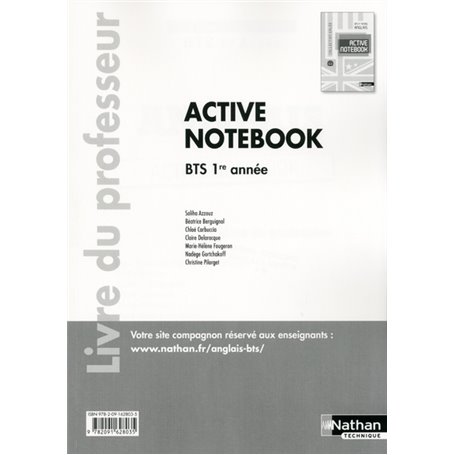 Active Notebook - BTS 1re année &gt, B2 Anglais Galée Livre du professeur