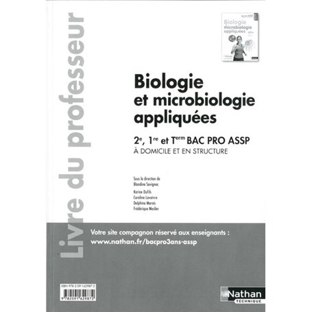 Biologie et microbiologie appliquées - 2e/ 1re/ Term Bac Pro ASSP Livre du professeur