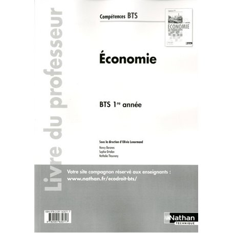 Economie BTS 1re année Compétences BTS Livre du professeur