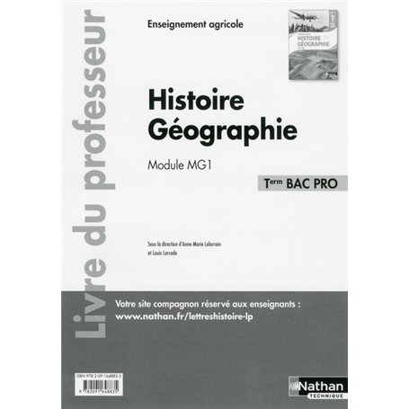 Histoire et Géographie - Module MG 1 - Term Bac pro Agricole - Professeur 2017