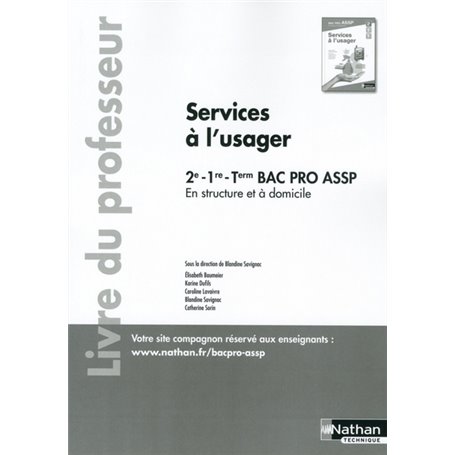 Services à l'usager - en structure et à domicile - Bac pro ASSP - Professeur - 2018