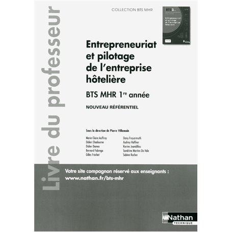 Entrepreneuriat et pilotage de l'entreprise hôtelière BTS 1 (BTS MHR) - Livre du Professeur - 2018