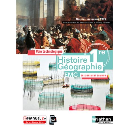 Histoire-Géographie EMC 1re - Voie technologique - Enseignement commun - Livre + licence élève