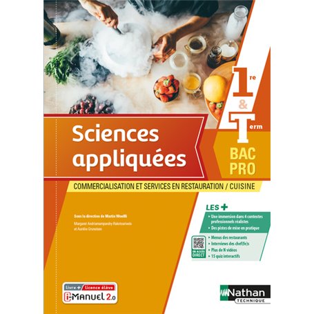 Sciences appliquées - 1re et Term Bac Pro Cuisine Bac Pro CSR - Livre + Licence élève 2022