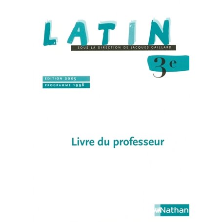 Latin 3e 2005 professeur