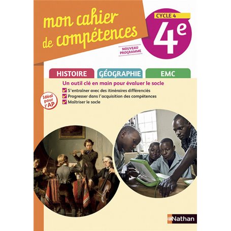 Histoire Géo EMC 4ème - Mon Cahier de Compétences 2017