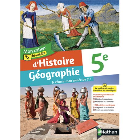 Mon cahier bi-média d'Histoirstoire Géographie 5e- Cahier de l'élève - 2021