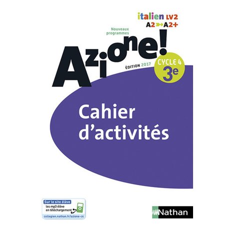 Azione ! 3ème Cahier d'activités 2017