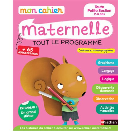 Mon cahier maternelle Toute Petite Section 2-3 ans