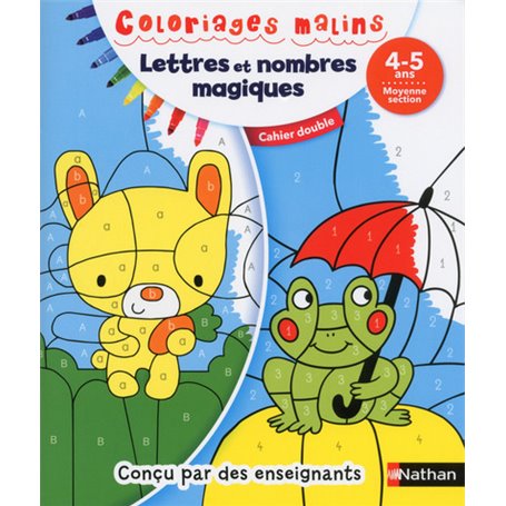 Coloriages malins Duo Lettres et nombres magiques MS