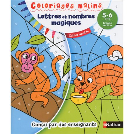 Coloriages malins Duo Lettres et nombres magiques GS