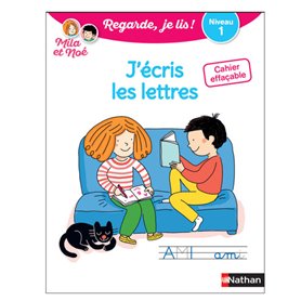 Cahier effaçable J'écris les lettres - Niveau 1 avec Mila et Noé