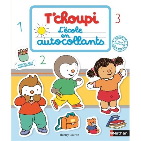 T'choupi l'école en autocollants