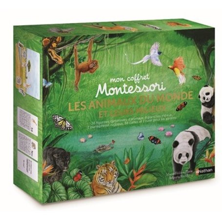 Coffret Montessori: Les animaux du monde et leurs milieux