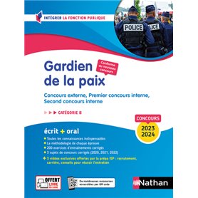 Concours Gardien de la paix Catégorie B - Concours externe, 1e concours interne, 2e concours interne