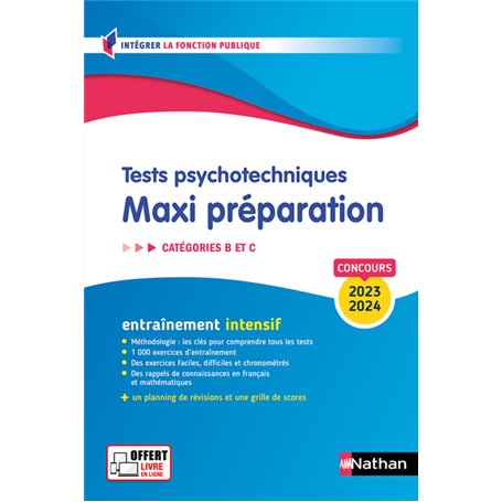 Tests psychotechniques - Maxi préparation. Catégories B et C - 2023-2024 - N° 55