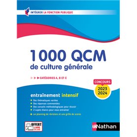 1 000 QCM de culture générale - Catégories A, B, C - 2023-2024 - N° 28