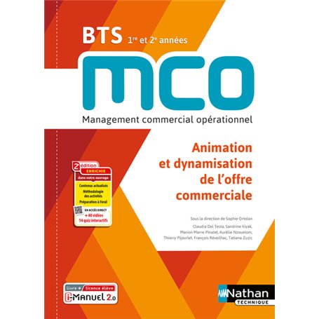 Animation et dynamisation de l'offre commerciale - BTS 1 et 2 MCO - Livre + licence élève - 2023
