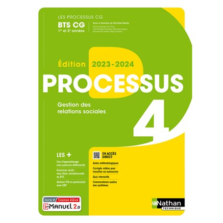Processus 4 Gestion des Relations Sociales (Les processus CG) 1ère et 2ème années - Livre + licence