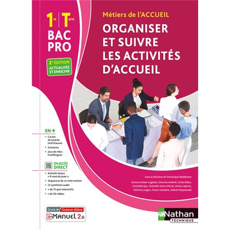 Organiser et suivre les activités d'accueil 1re/Term Bac pro - Livre + licence élève - 2023