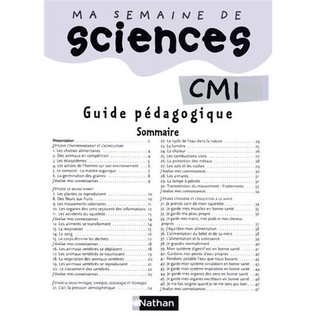 Ma semaine de sciences CM1 Livre du maître