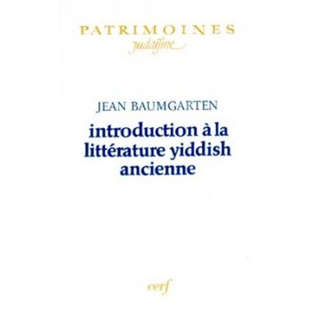 Introduction à la littérature yiddish ancienne